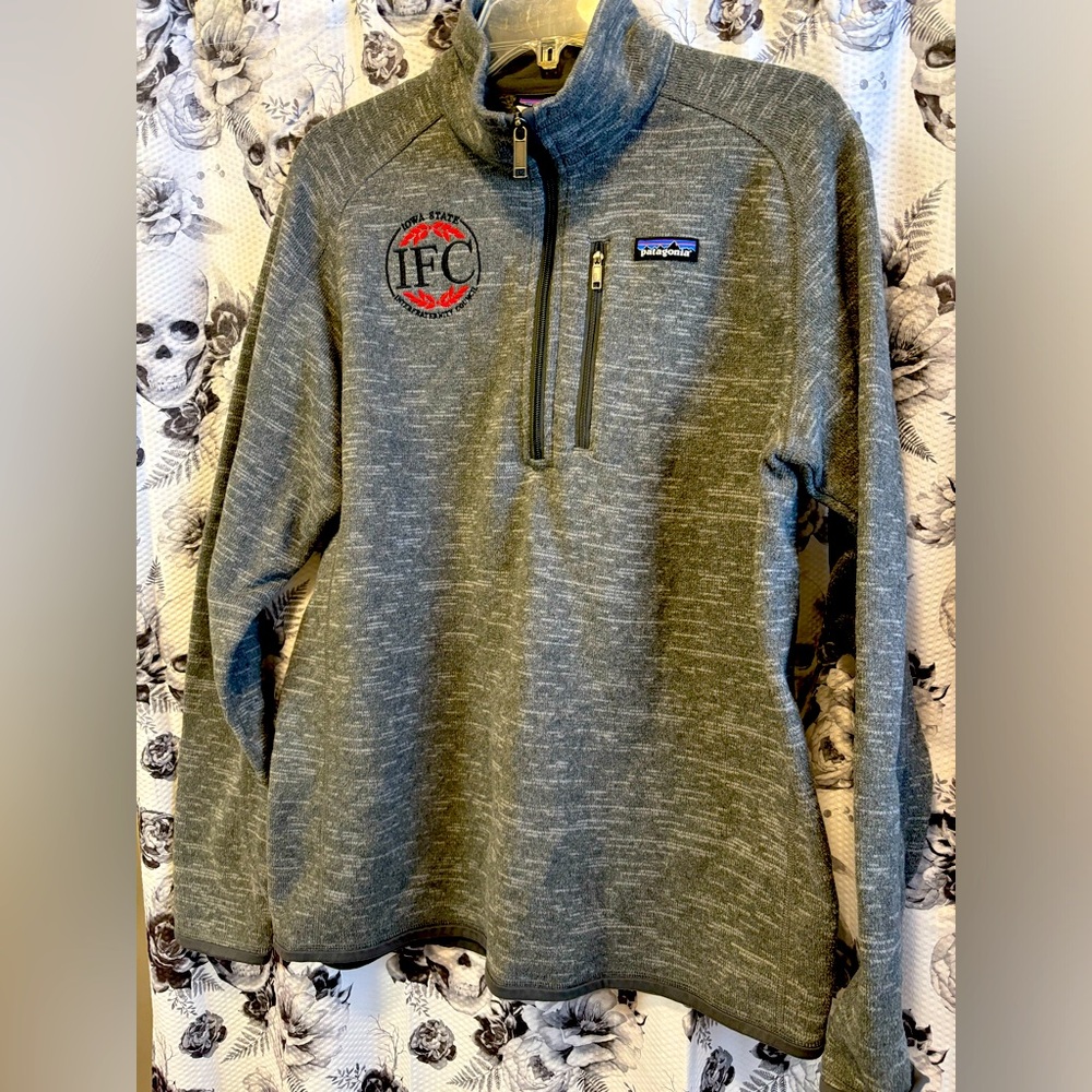 Patagonia Gray Quarter-Zip Fleece Pullover fraternity of Iowa 51884